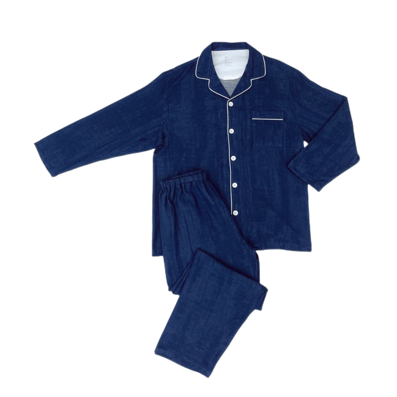 【全棉双层纱】简约A类纯色纯棉双层纱家居服春秋春夏舒适睡衣套装