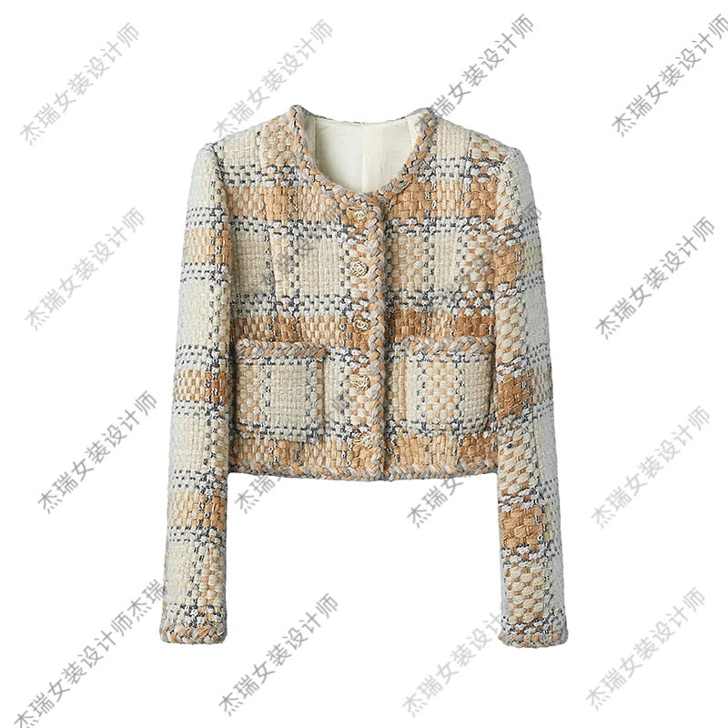 66【摩登少女】2024年秋季女士小香风高级感时尚百搭圆领外套