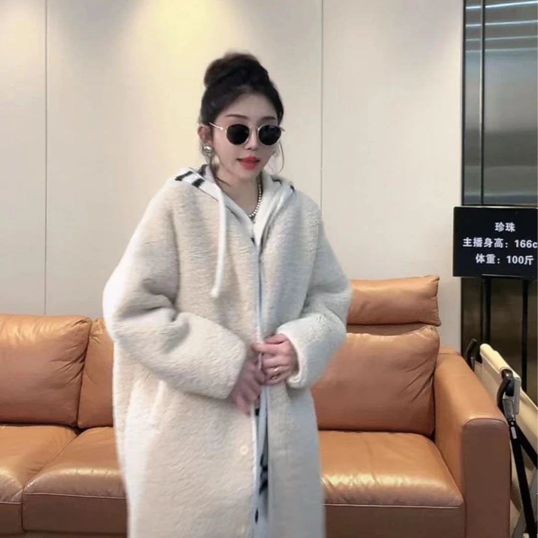 【珍珠定制】J15 大雪纷飞~羔羔长外套 洋气时尚软糯百搭 J15030