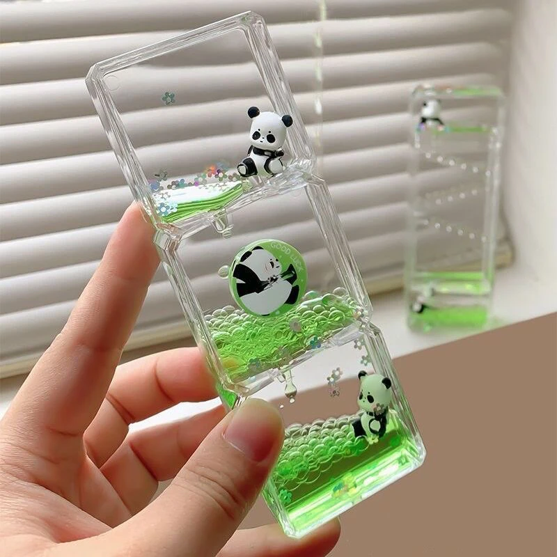 创意油滴沙漏计时器儿童熊猫流沙瓶工位解压桌面摆件趣味生日礼物
