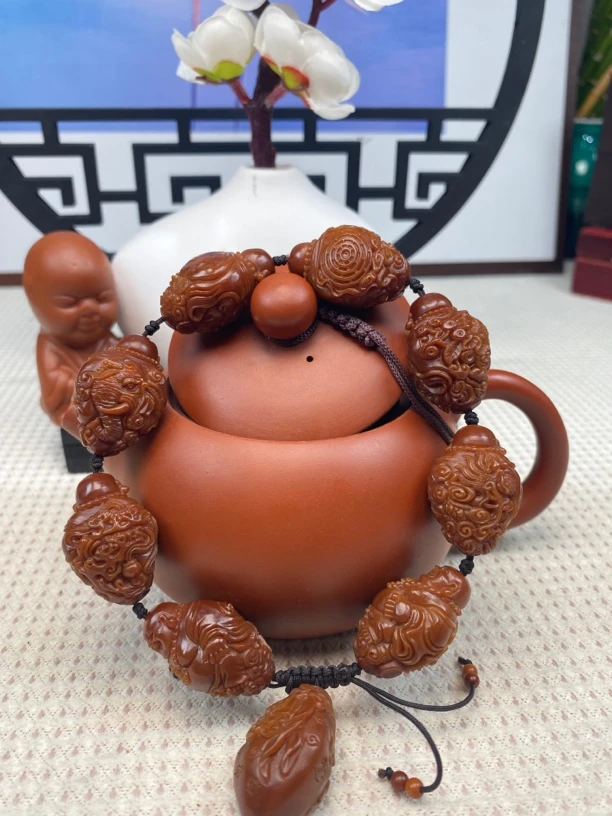 玉化弥勒橄榄手串
