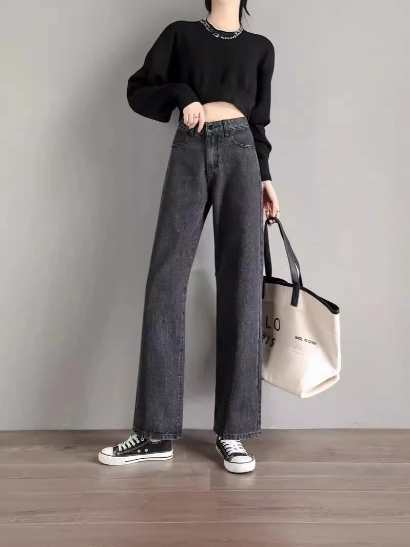 B-65孤品春季款韩版时尚高腰百搭牛仔裤