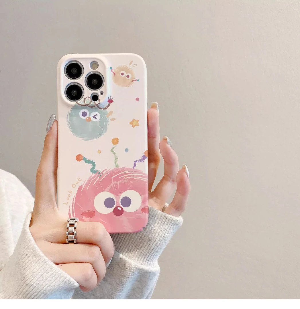 适用于苹果15华为oppo三个煤球可爱精孔菲林手机壳小米vivo