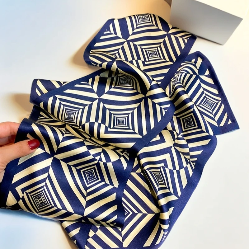 桑蚕丝丝巾男女洋气时尚气质领巾韩版真丝飘带春夏季百搭长条丝巾