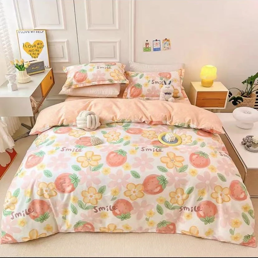 【卡布林粉 】纯棉斜纹粉色可加工亲肤透气床单被罩枕套布料送拉链