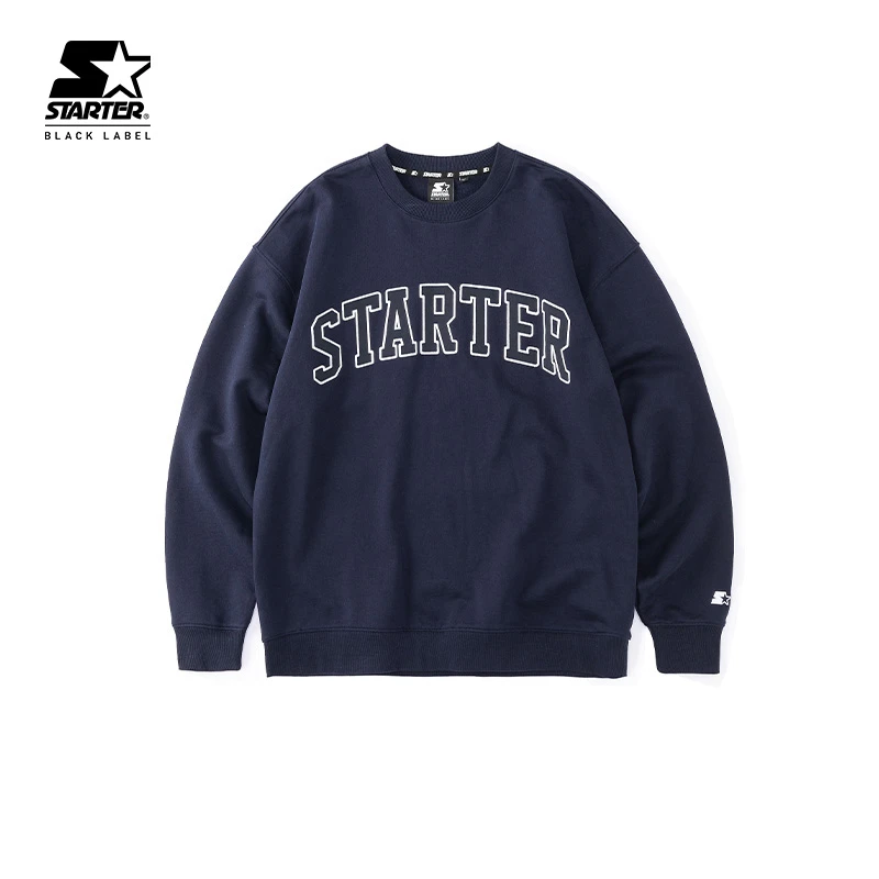 STARTER 男女同款情侣印花百搭宽松潮流圆领套头卫衣STH3C1223