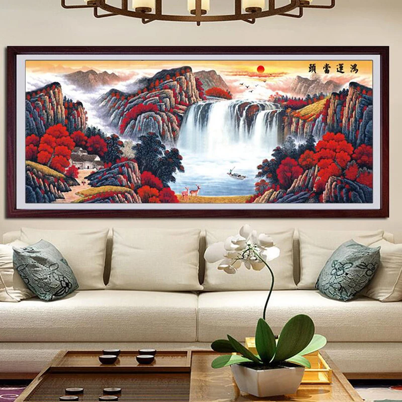 【大格】中国风刺绣高端大气十字绣鸿运财运版43色满绣无勾边