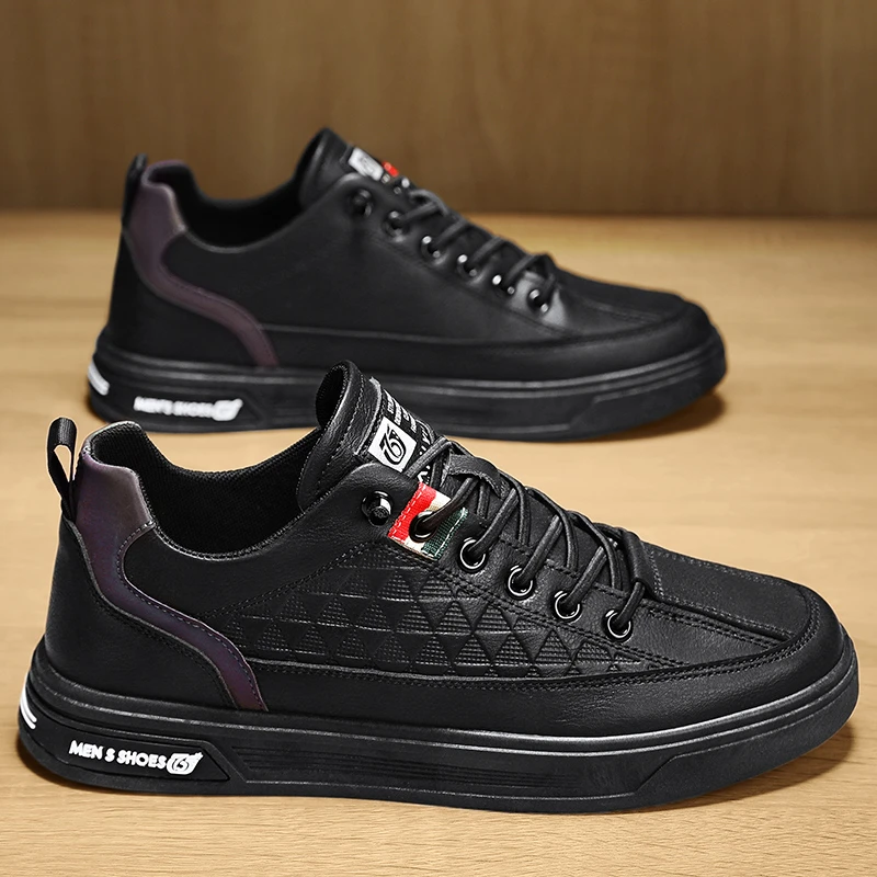 鞋子男四季透气2023新款一脚蹬懒人休闲板鞋男士百搭工作运动潮鞋