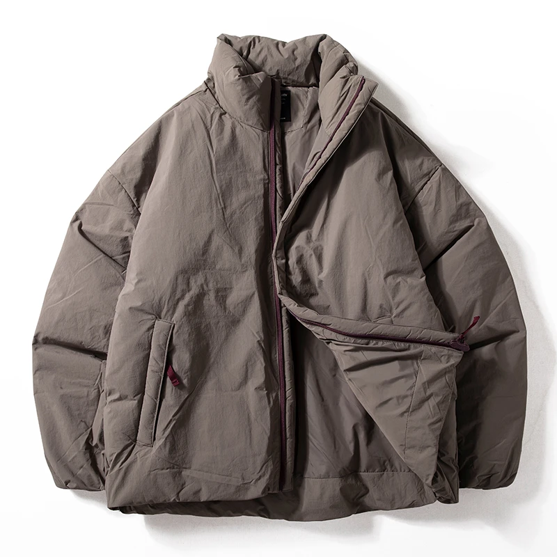 羽绒服男冬季潮牌宽松立领冬装保暖外套高充绒加厚90白鸭绒面包服