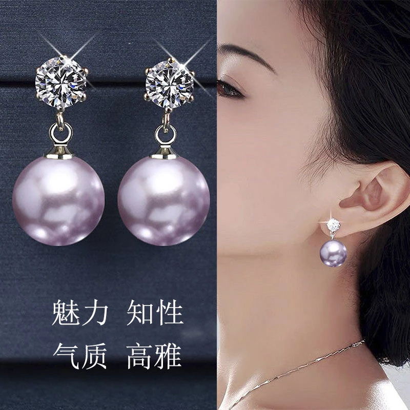 925银耳饰 925纯银高档耳环简约气质镶钻耳坠2025年新款爆款耳饰