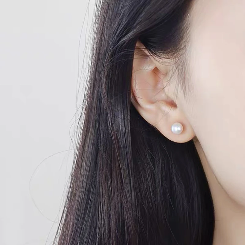 精致气质强光925淡水珍珠耳钉女耳坠经典百搭耳环甜美耳饰