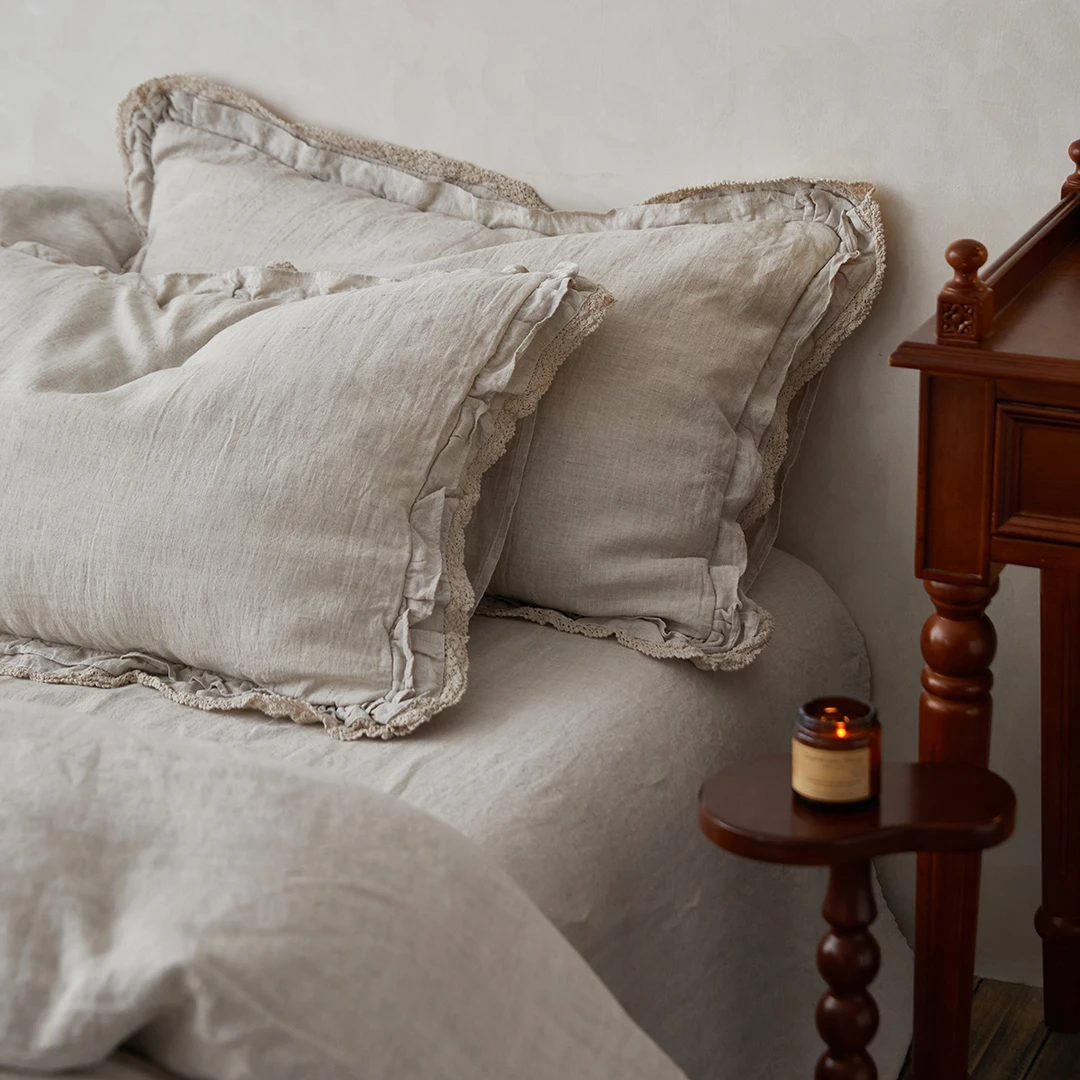 【汉麻花边设计款】高端汉麻四件套雨露亚麻法式浪漫轻奢床品