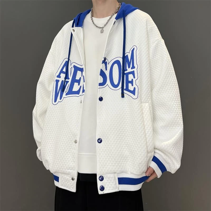 迈特优美式复古春秋季外套男休闲潮流百搭宽松棒球服上衣夹克2418