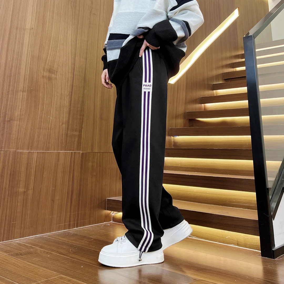 迈特优秋季宽松阔腿直筒高街潮牌运动休闲高颜值长裤男XH2612