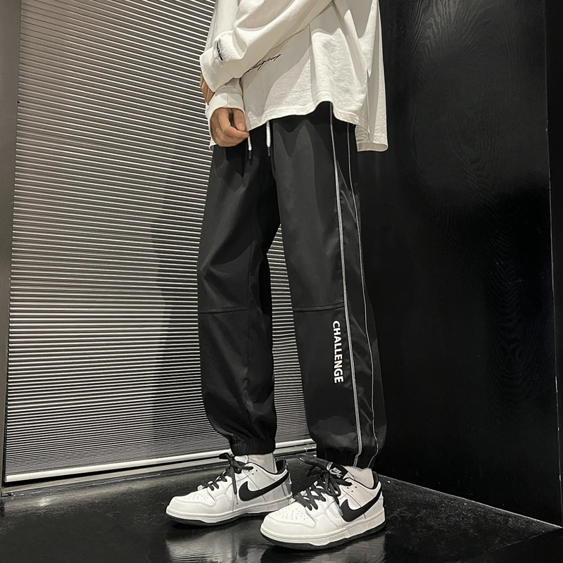 束脚运动卫裤男休闲裤直筒百搭春秋款男生潮牌宽松工装休闲长裤XH