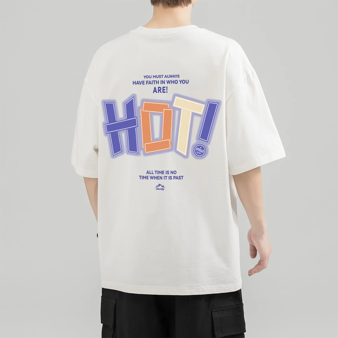 夏季百搭休闲印花纯棉宽松短袖男士港风潮流圆领五分休闲T恤衫 10