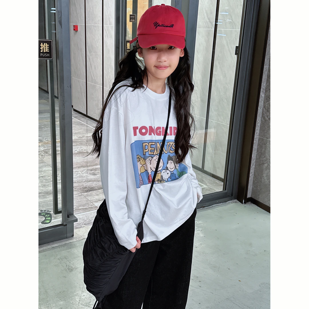 【X•TONG】韩版动漫卡通印花长袖T恤  8007
