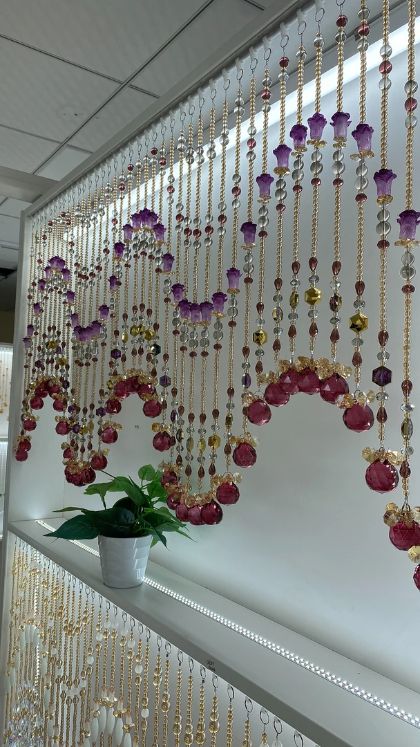 酒红灰色财运亨通帘