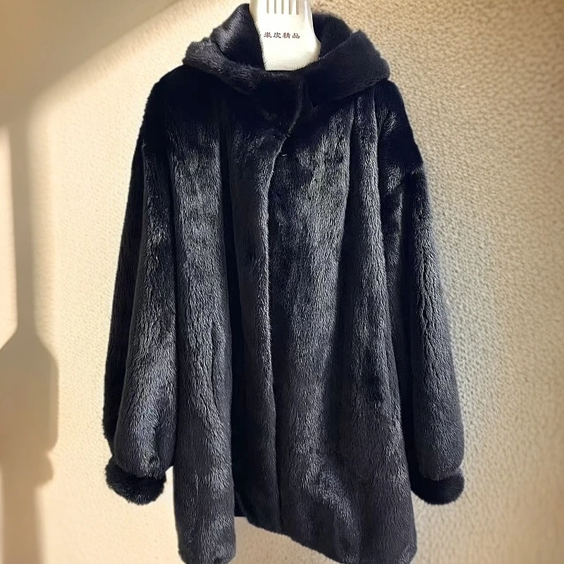 高端皮草 大码女貂 黑色胸围150