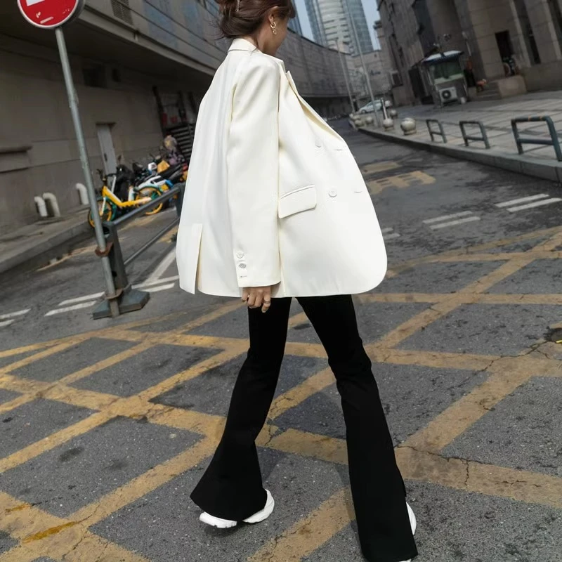 2024新款春秋白色西装外套女气质高级感休闲宽松韩版小西服上衣韩