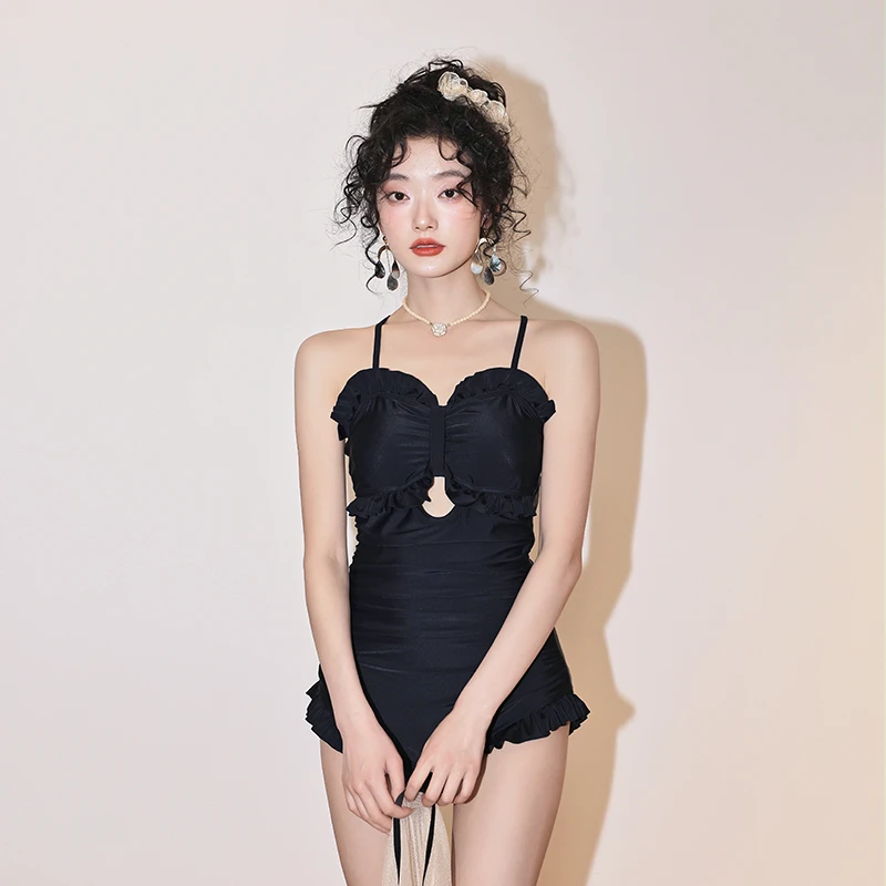 泳衣女夏2025新款爆款高价感保守显瘦遮肚纯罩衫欲长袖平角游泳衣