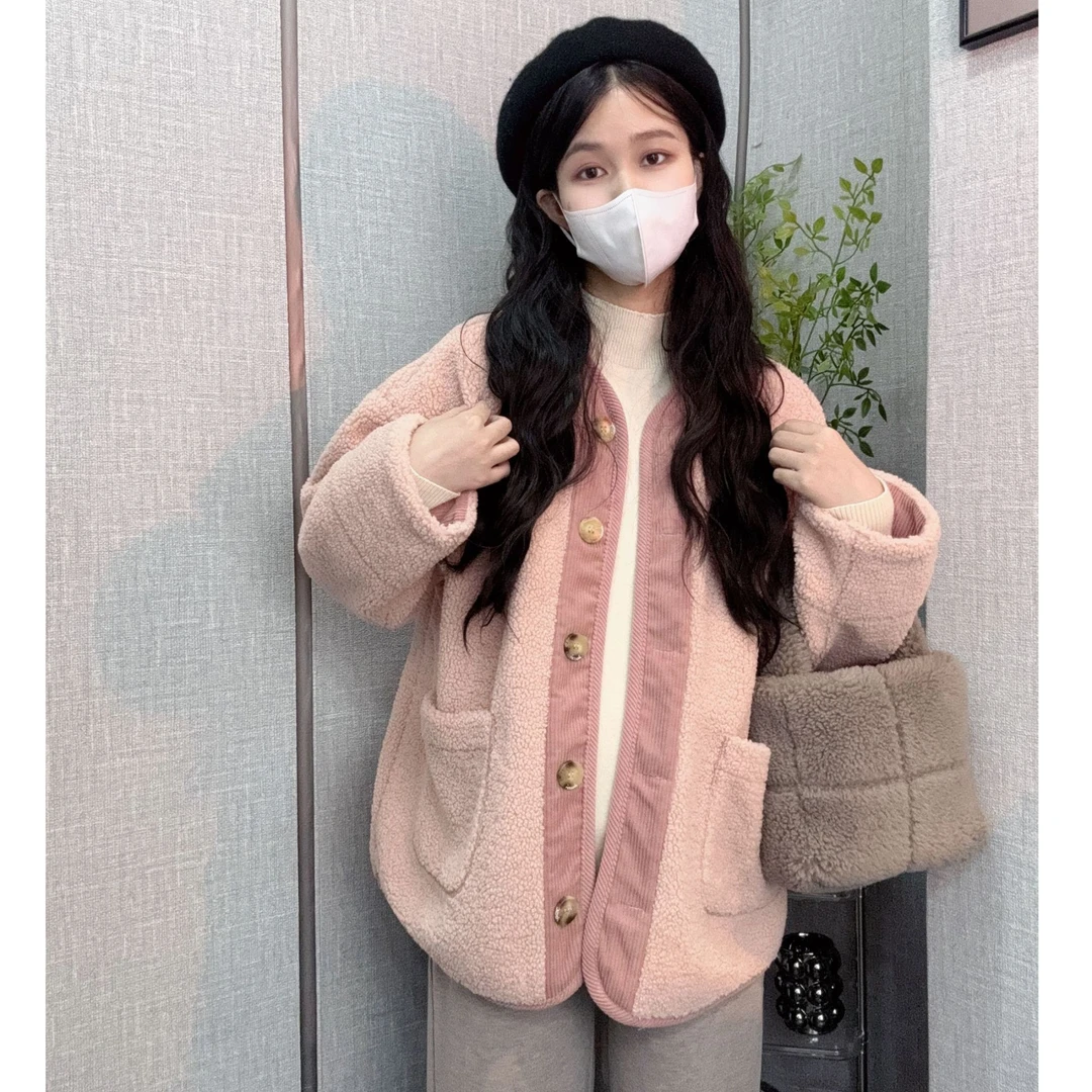 【潮妈家】孕妇装秋冬天加厚款摇粒绒外套冬季外出外穿减龄显瘦上衣