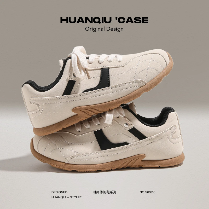 环球可爱时尚学院风软底拼色德训鞋2025春季新款百搭复古休闲女鞋