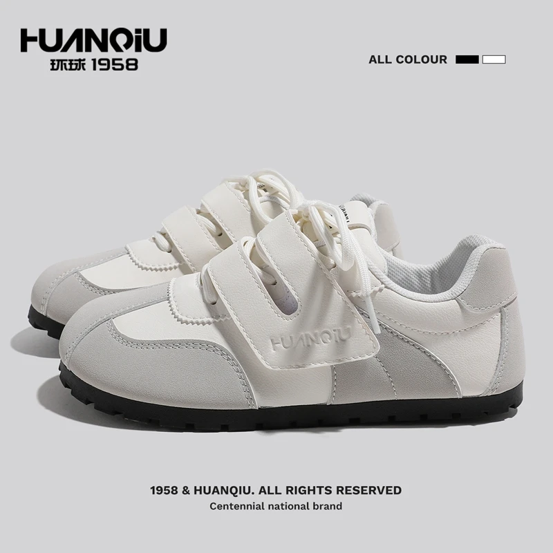 环球舒适轻便简约百搭薄底板鞋女鞋2025春季新款校园风运动休闲鞋