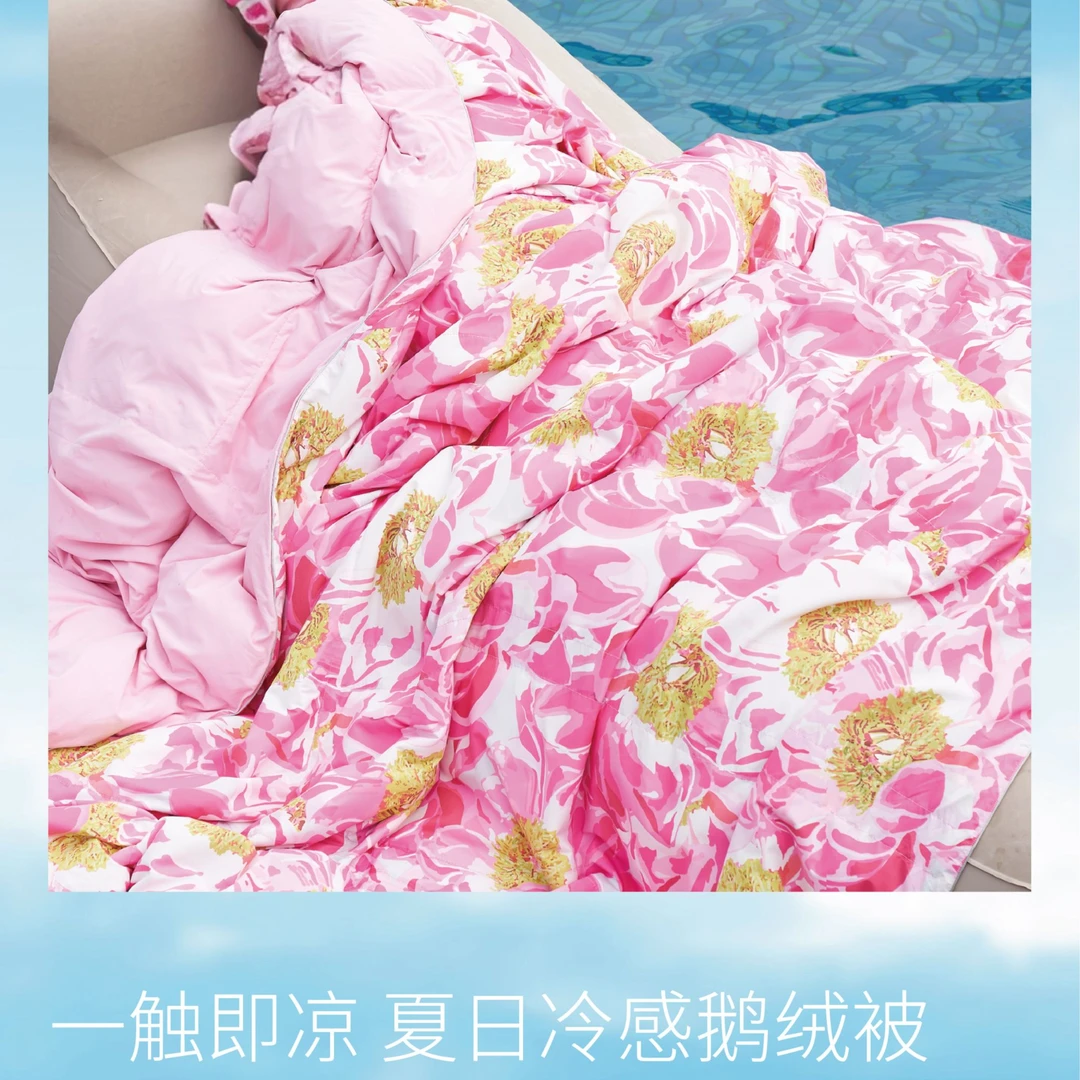 【中兴专柜】宜庭A类婴幼儿级可水洗鹅绒夏被  95%白鹅绒 一面冰皮