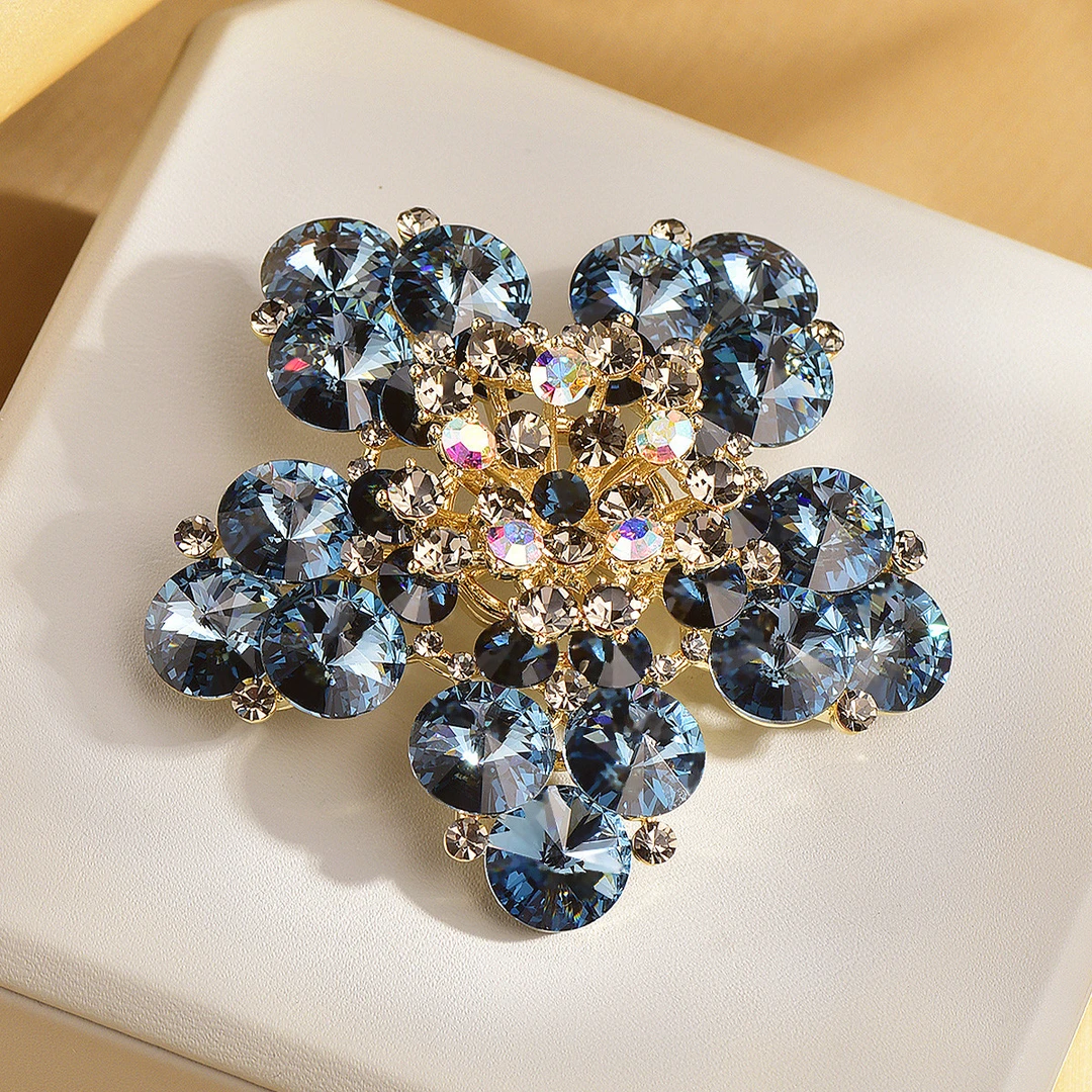 合金仿水晶胸针 新款【富贵花胸针】高级感西装大衣胸花别针扣针礼