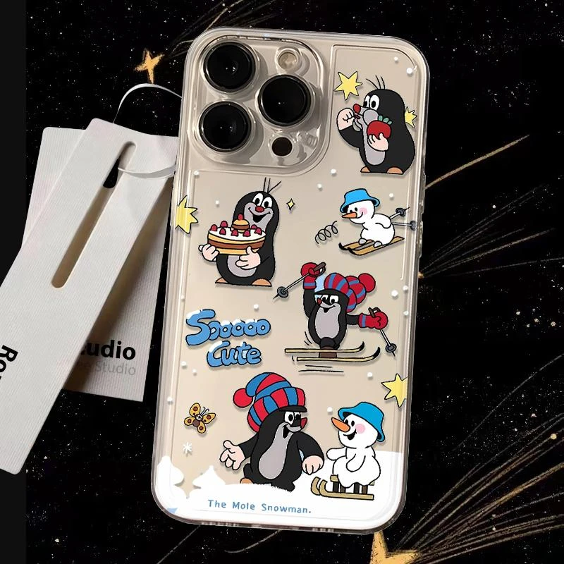 滑雪鼹鼠适用小米华为苹果15手机壳iPhone13/14promax太空12软壳