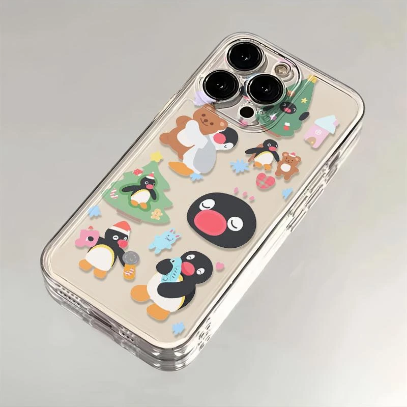 企鹅日常适用华为小米vivo/oppo苹果15手机壳iphone14/13创意全包