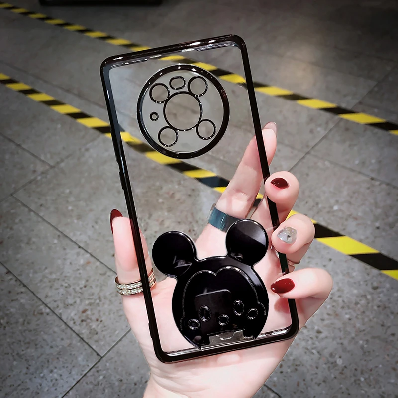 透明立体米奇支架华为mate40pro手机壳适用mate30女款高级感网红