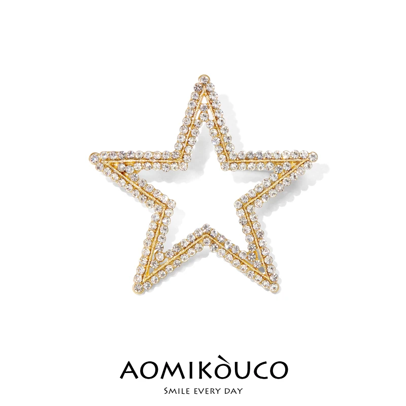 合金胸针 小香风镶钻五角星胸针女简约高级感别针西装外套配饰317