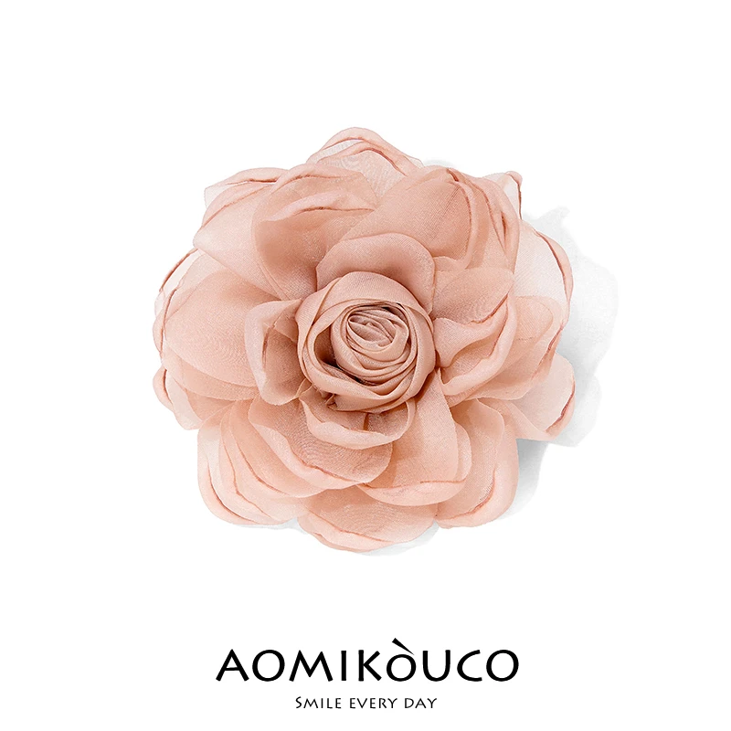 非金属布艺胸针 温柔纯欲风布艺仿真山茶花胸针别针连衣裙配饰096