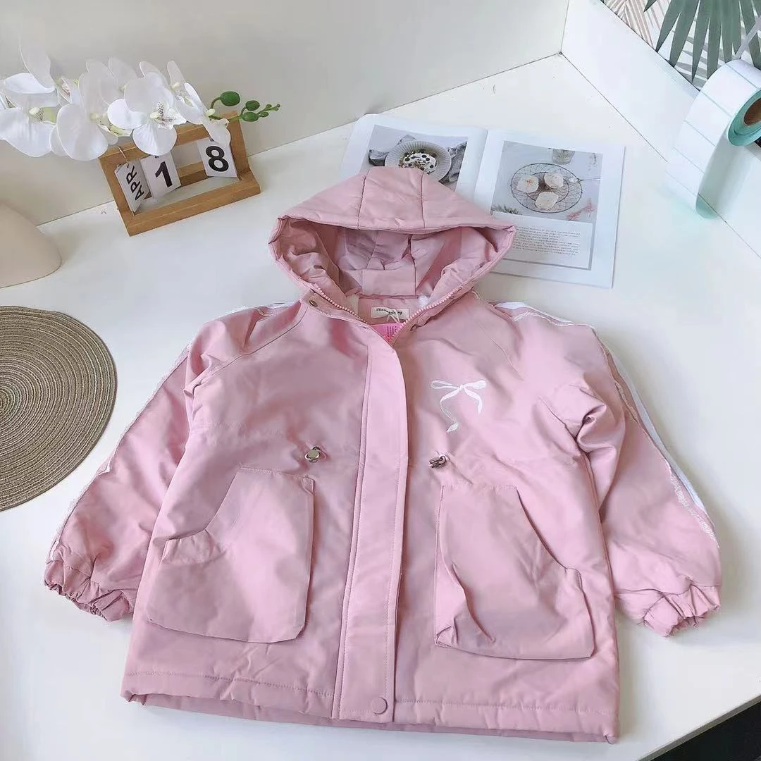 K002儿童冬季加绒蝴蝶结外套8811