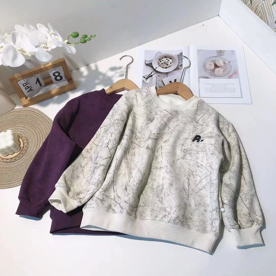 F149儿童韩系加绒卫衣A字母款