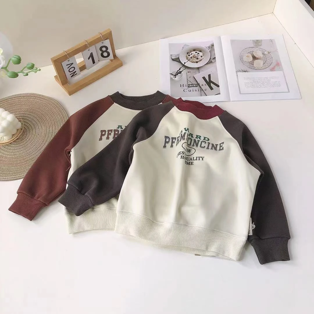 A166非同儿童加绒卫衣P字母5103