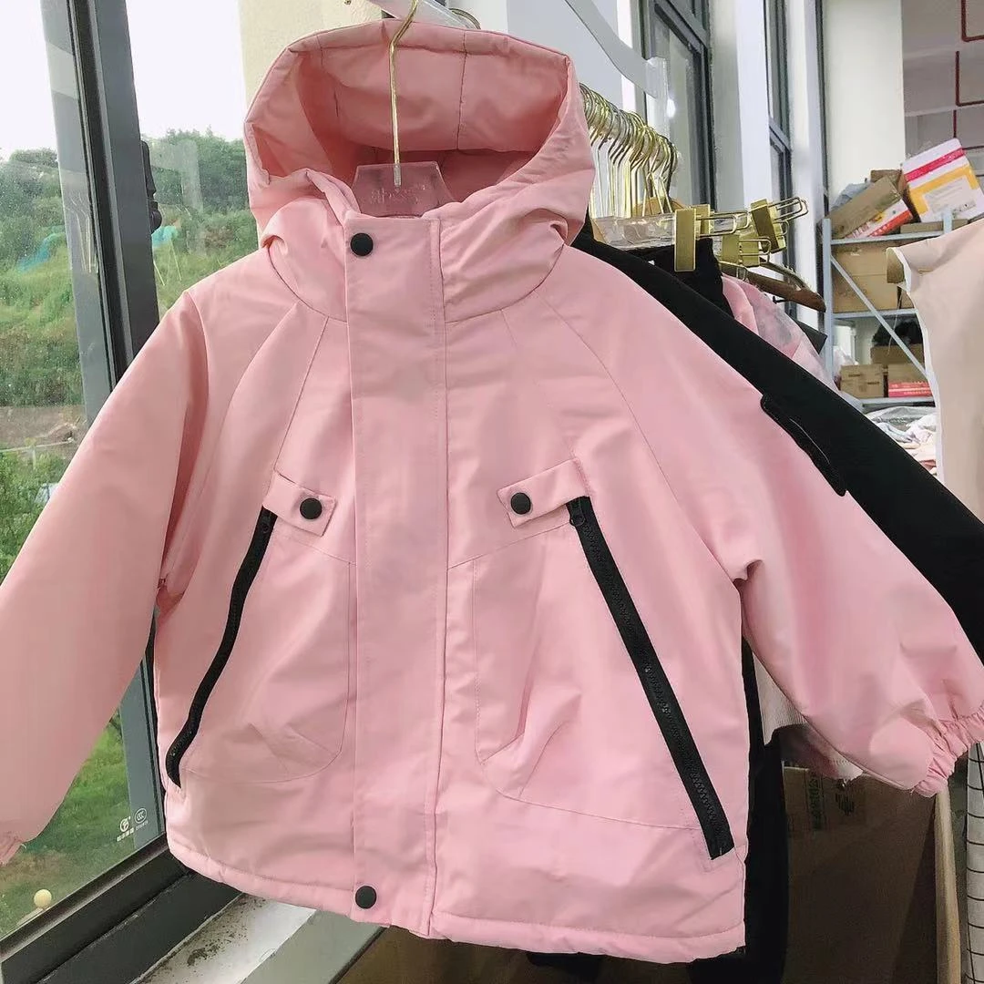 Y019儿童冬款加绒袖子H字母1977外套