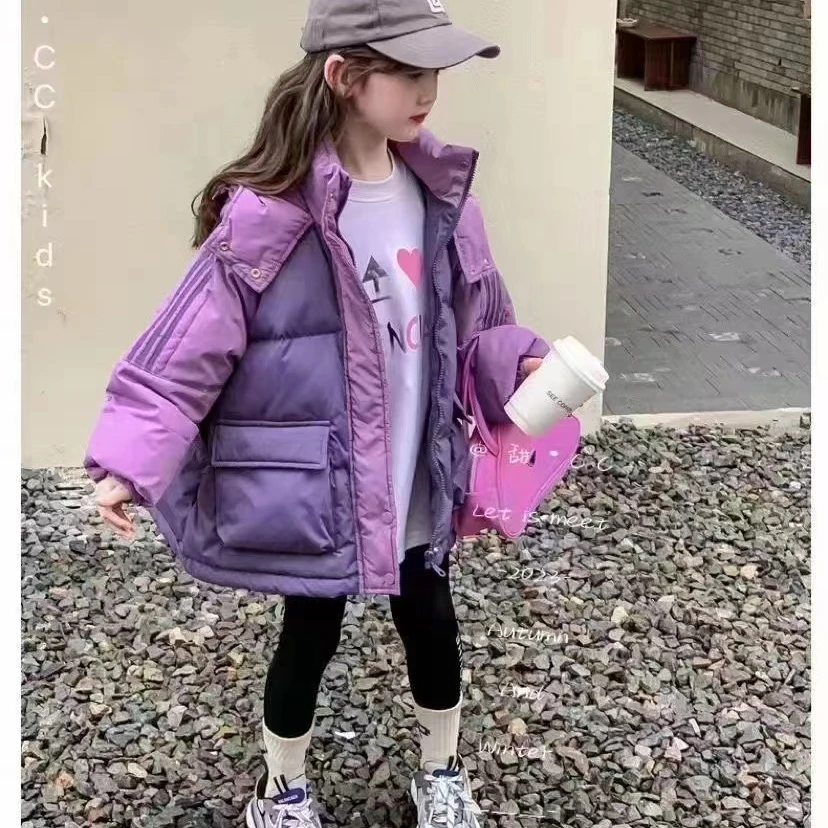 C001大童新款拼色大口袋外套