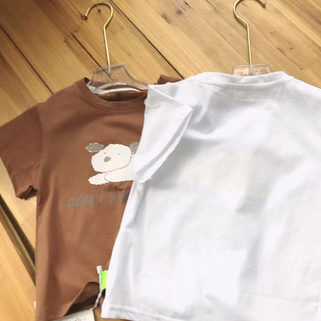 A06天使儿童夏季小狗字母短袖T恤（身高+20拍