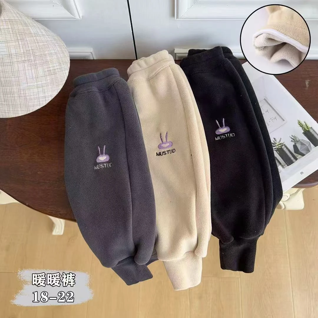 A112儿童冬款加绒M字母暖暖休闲裤