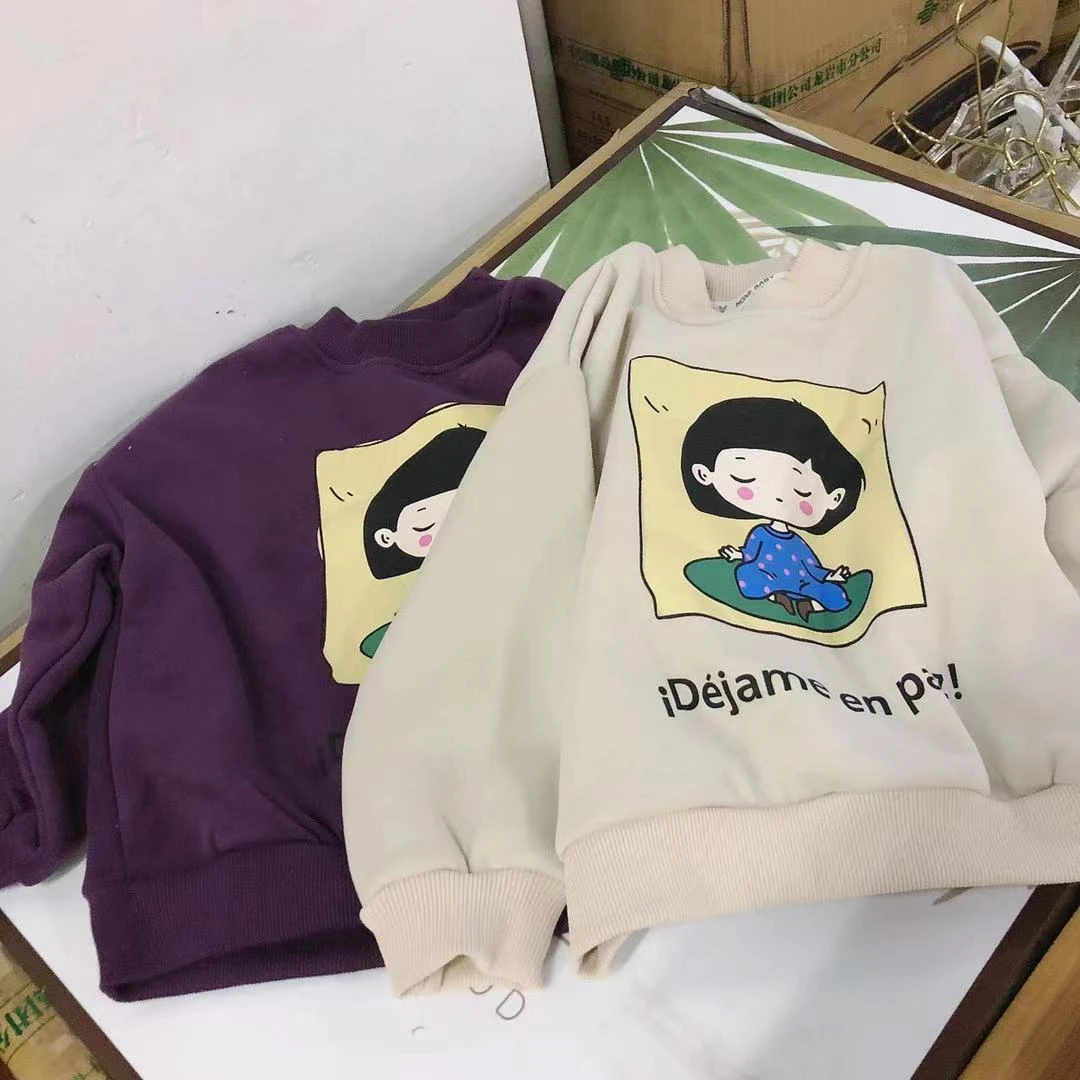 B225儿童加绒短发女孩卫衣