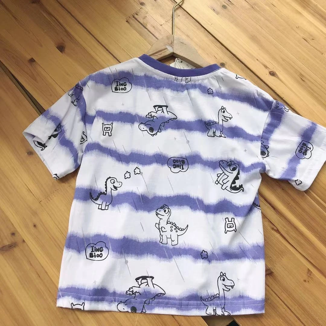 K109小派儿童夏季短袖T恤横条小龙8862