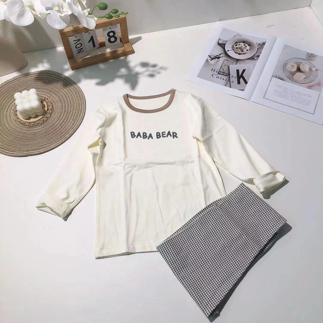 B94儿童莱卡家居套装字母款