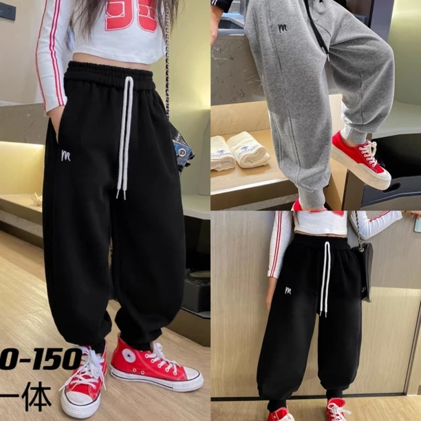 Q02吉诺儿童新款加绒M字母卫裤618