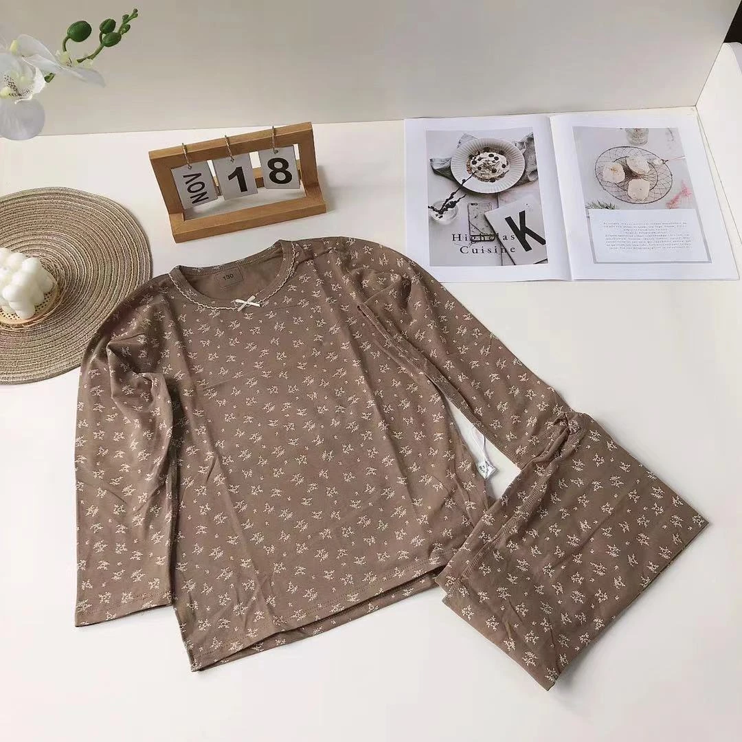 C26儿童秋款莱卡小碎花家居套装