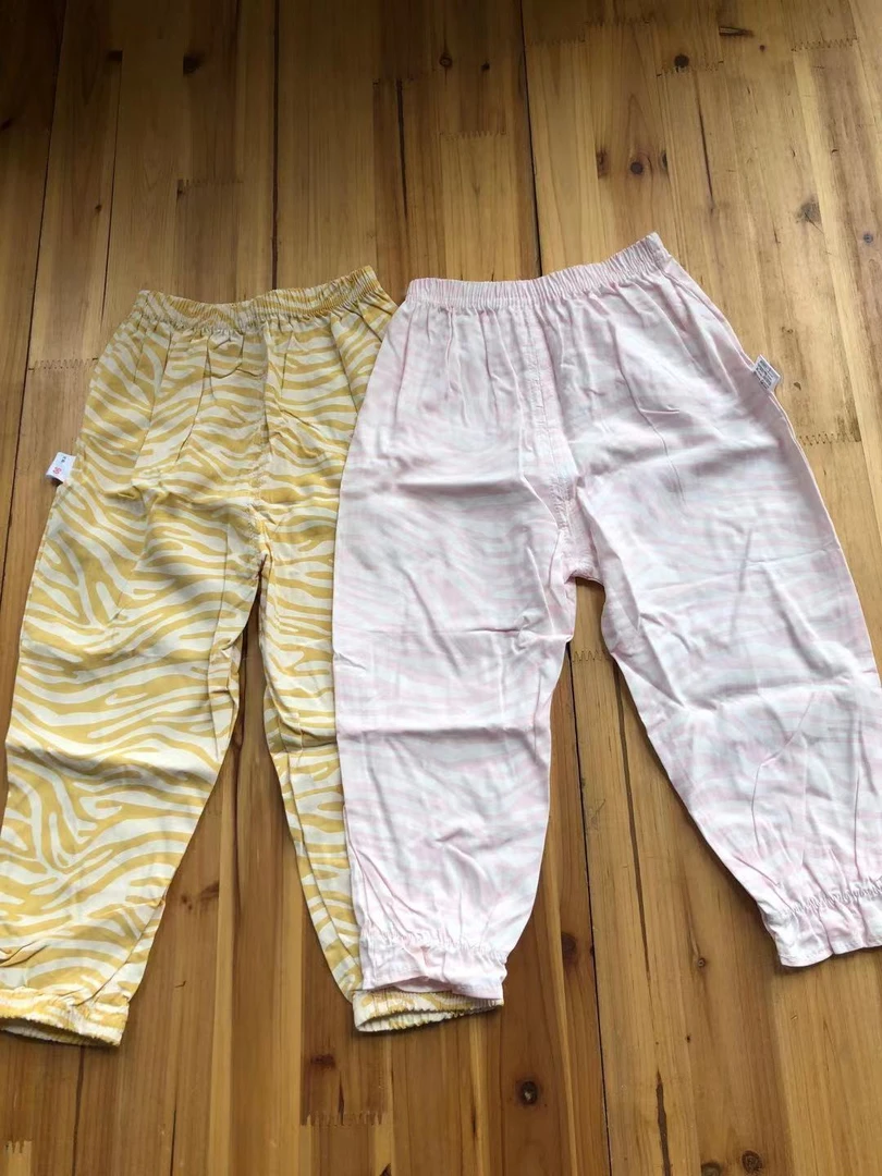 Y016儿童夏季八分防蚊休闲裤豹纹