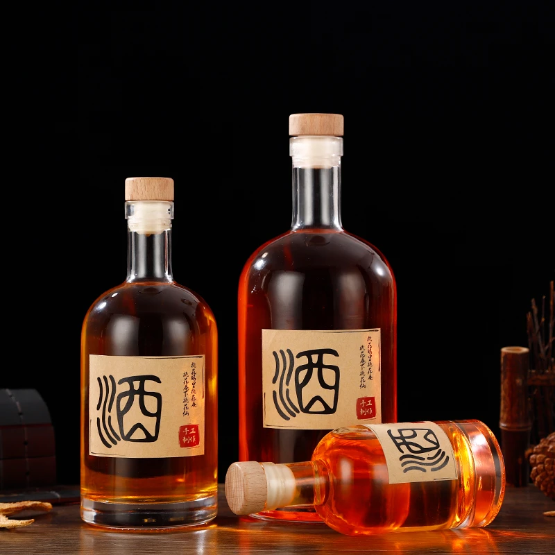 高档玻璃酒罐空酒瓶密封透明家用泡酒白酒瓶子加厚装葡萄酒果批发