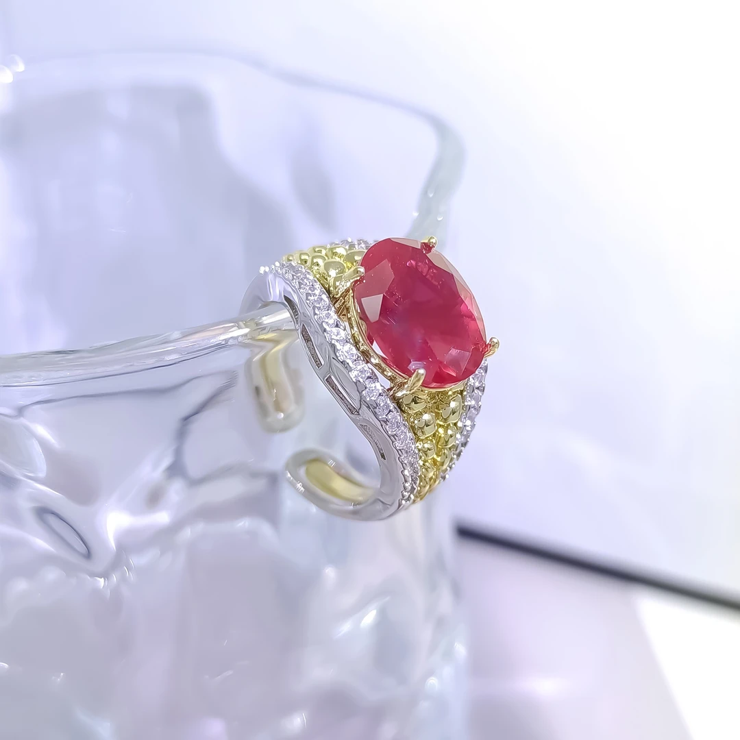 铜合金合成锆石戒指 FXLM-52354 时尚戒指小众欧美精致轻奢